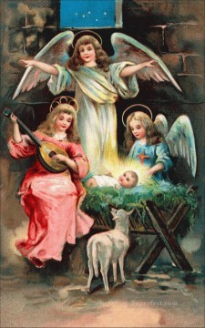 caricature le bébé Jésus Religieuse Christianisme Peinture à l'huile